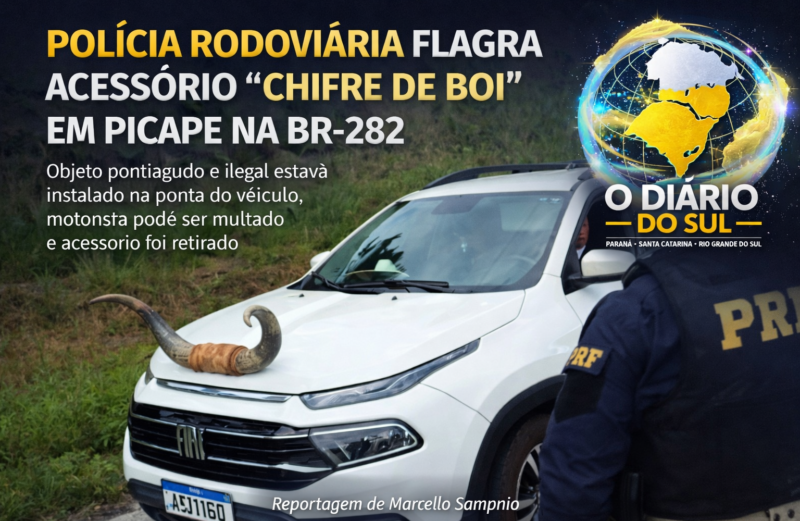 Acessório proibido chama atenção da PRF durante fiscalização na BR-282