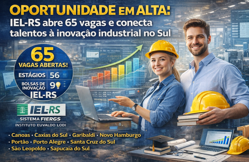 OPORTUNIDADE EM ALTA: IEL-RS abre 65 vagas e conecta talentos à inovação industrial no Sul